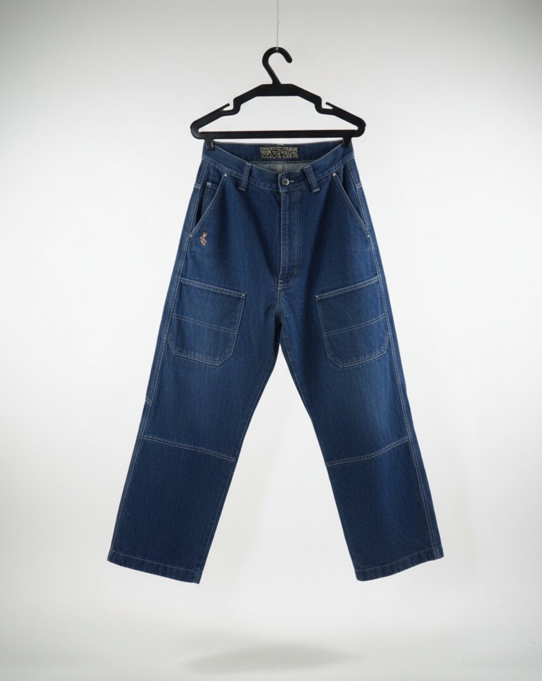 Jean large bleu foncé style Carpenter / Double Knee