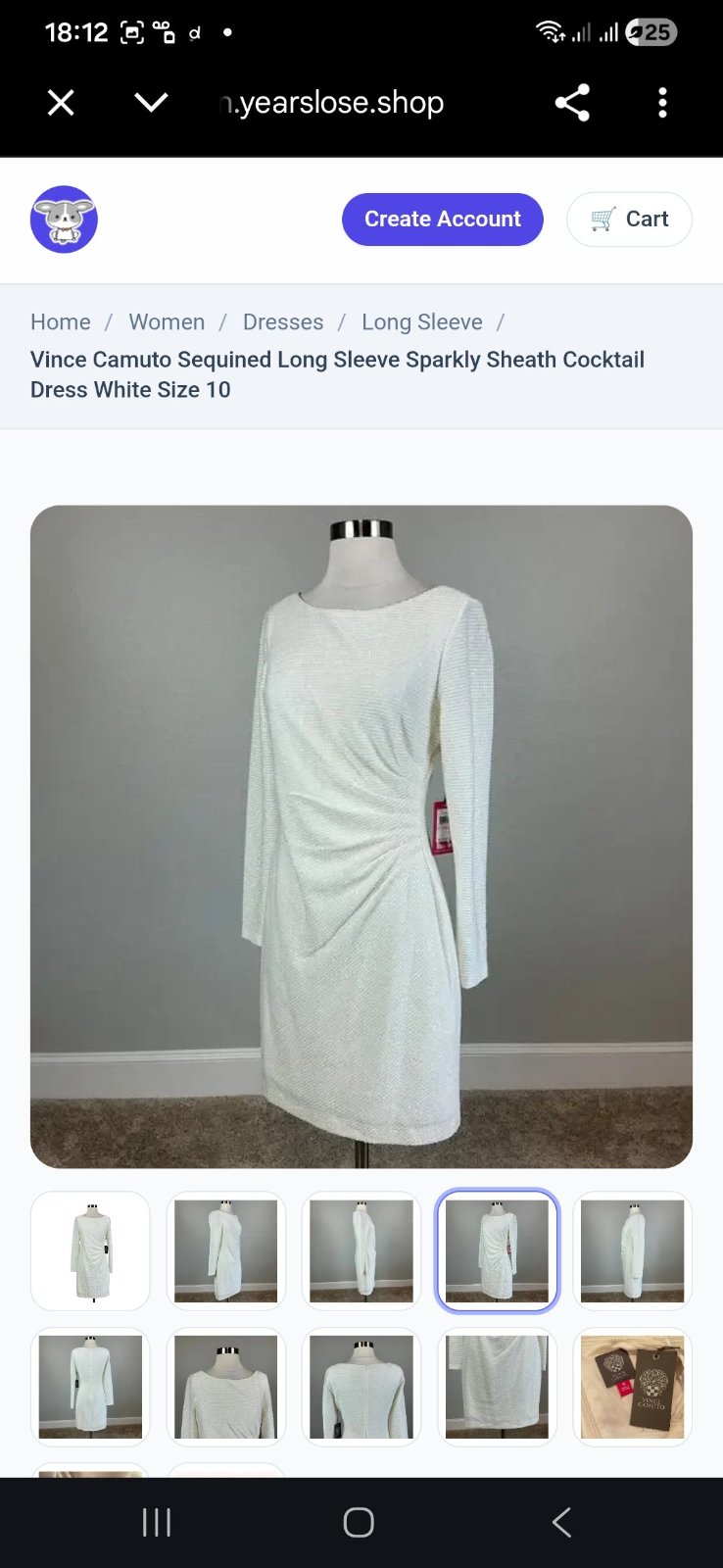 Robe blanc cassé (légèrement pailletée) taille M de la marque Vince Camuto