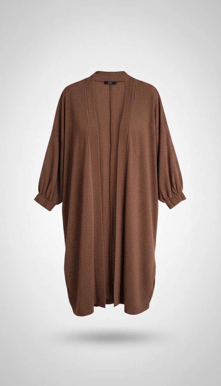 Kimono Bershka léger marron.
