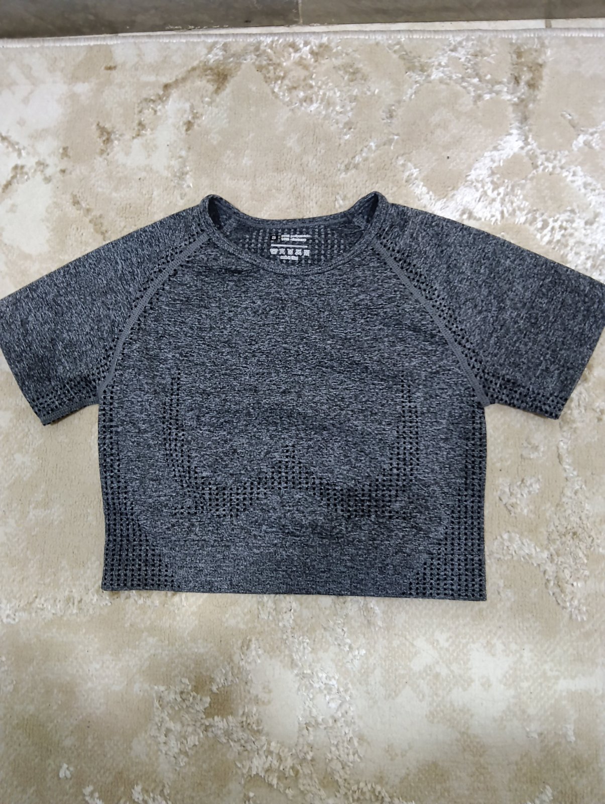 🩶 CROP TOP SPORT TRICOT GRIS CHINÉ 🩶