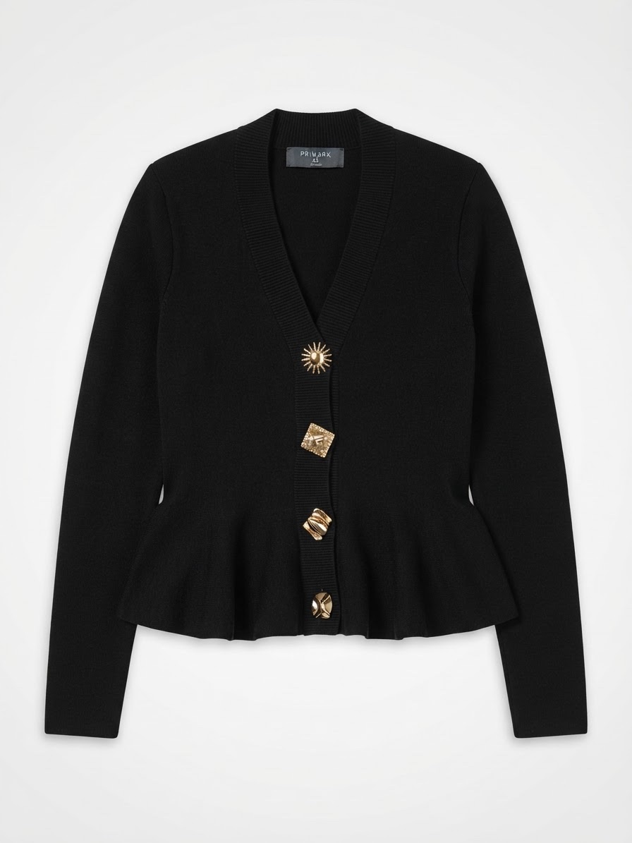 Pull Noir Primark Avec Boutons Doré
