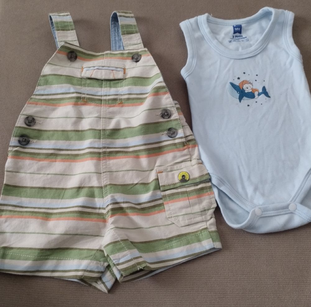 lot salopette short avec débardeur bébé 