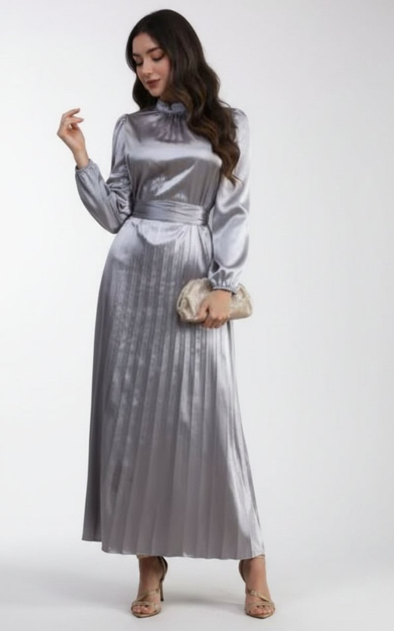 Robe longue satin