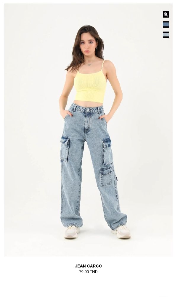 Jean cargo large femme 