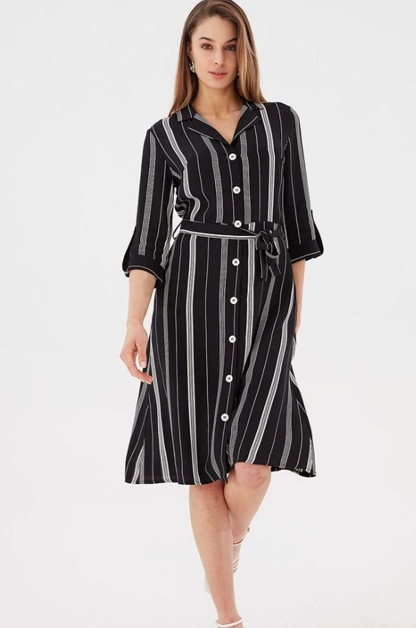 Robe chemise rayée 
