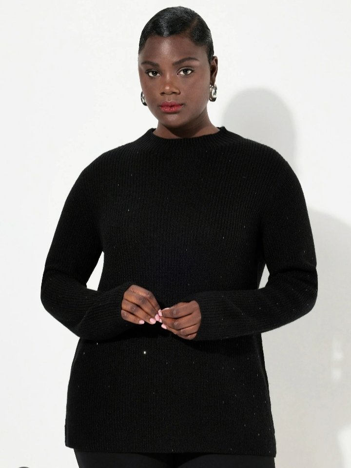 Pull d'hiver long noir 