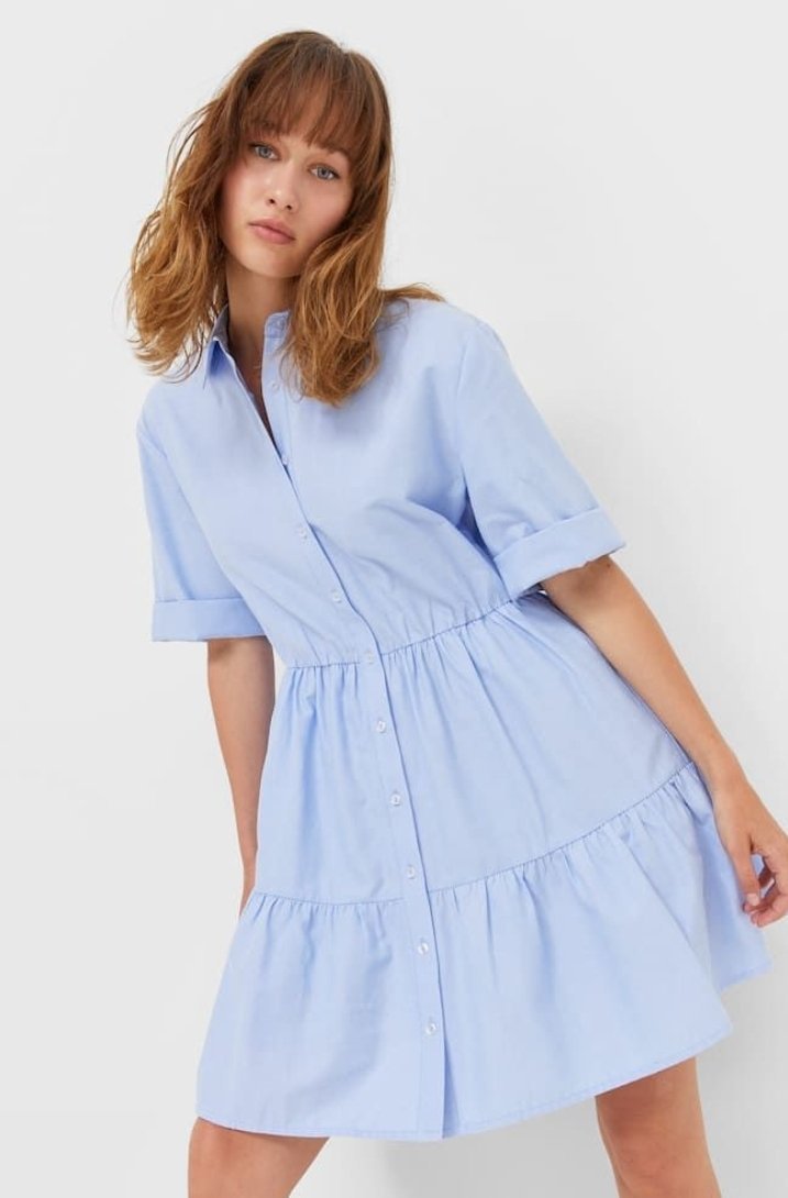 Robe chemise STRADIVARIUS Bleu ciel