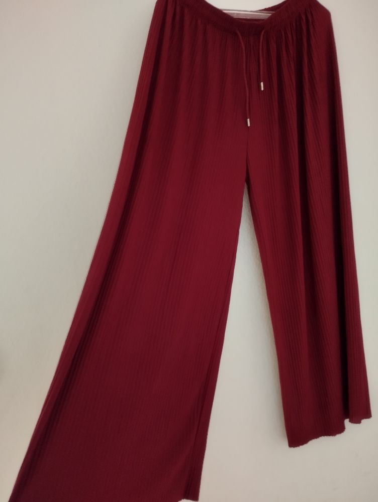 Pantalon large rouge 