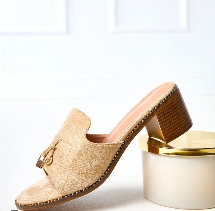 Mules beige demi talon
