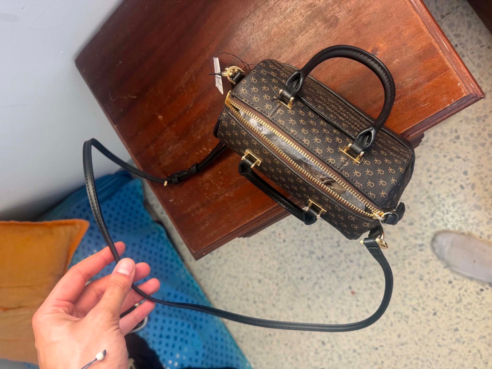 Calvin Klein Mini Duffle / Barrel Crossbody Bag.