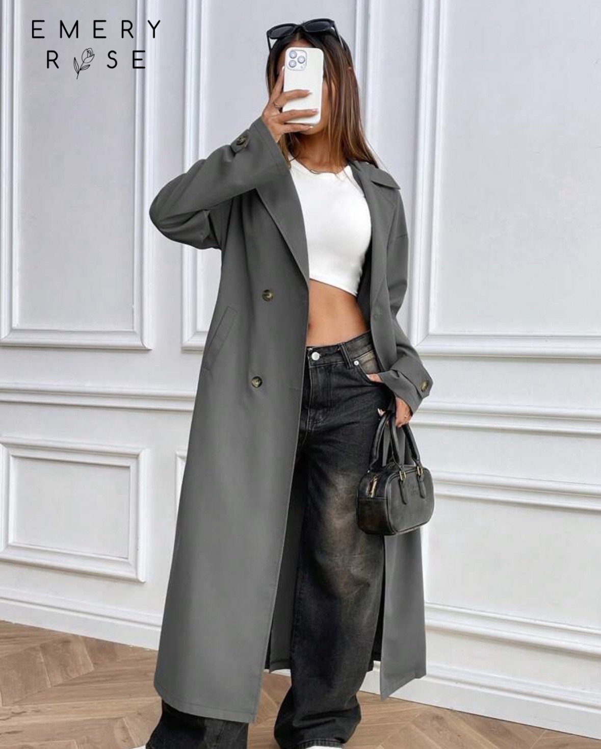 Trench coat gris