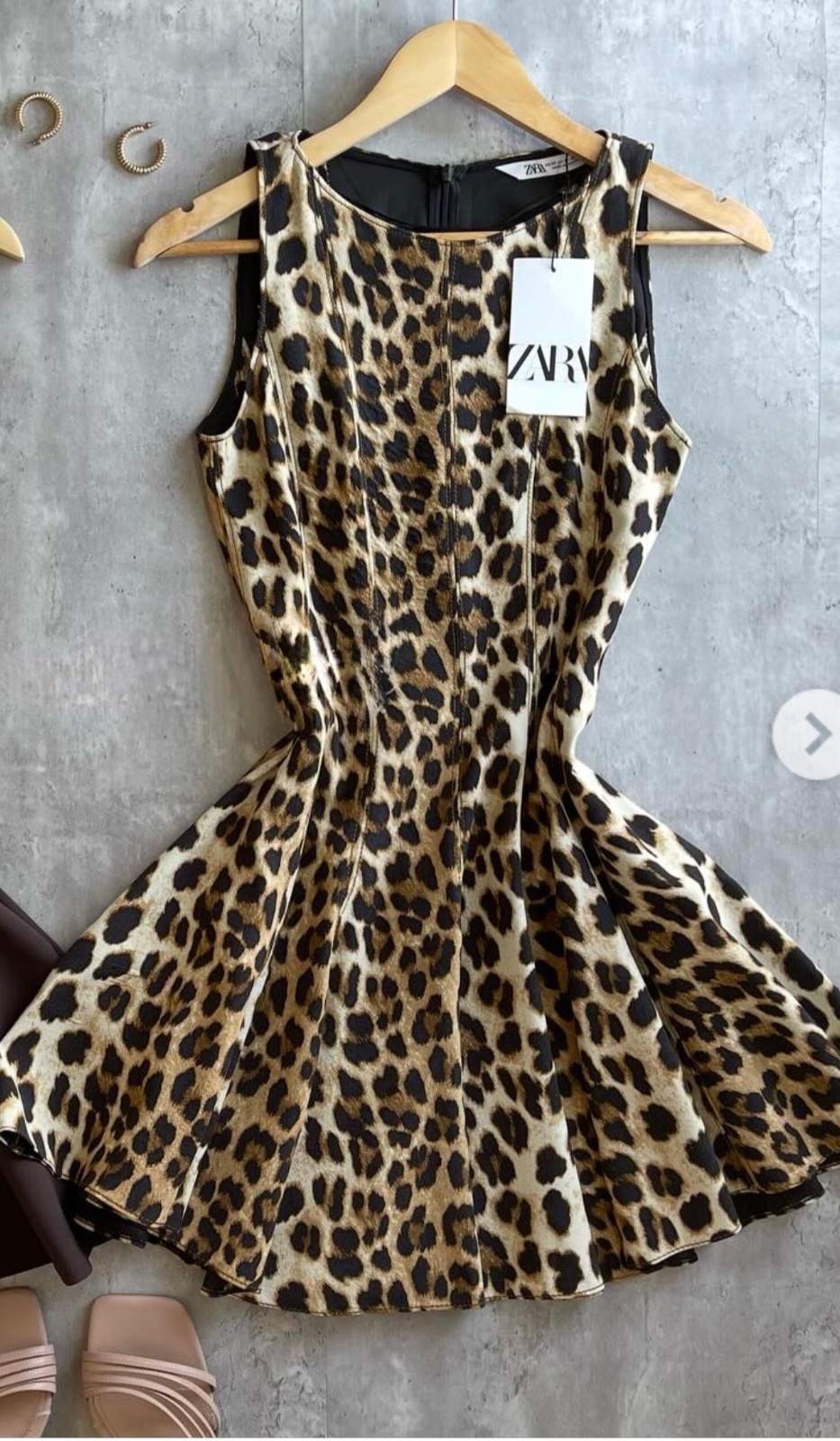 Robe courte Zara Leopard 