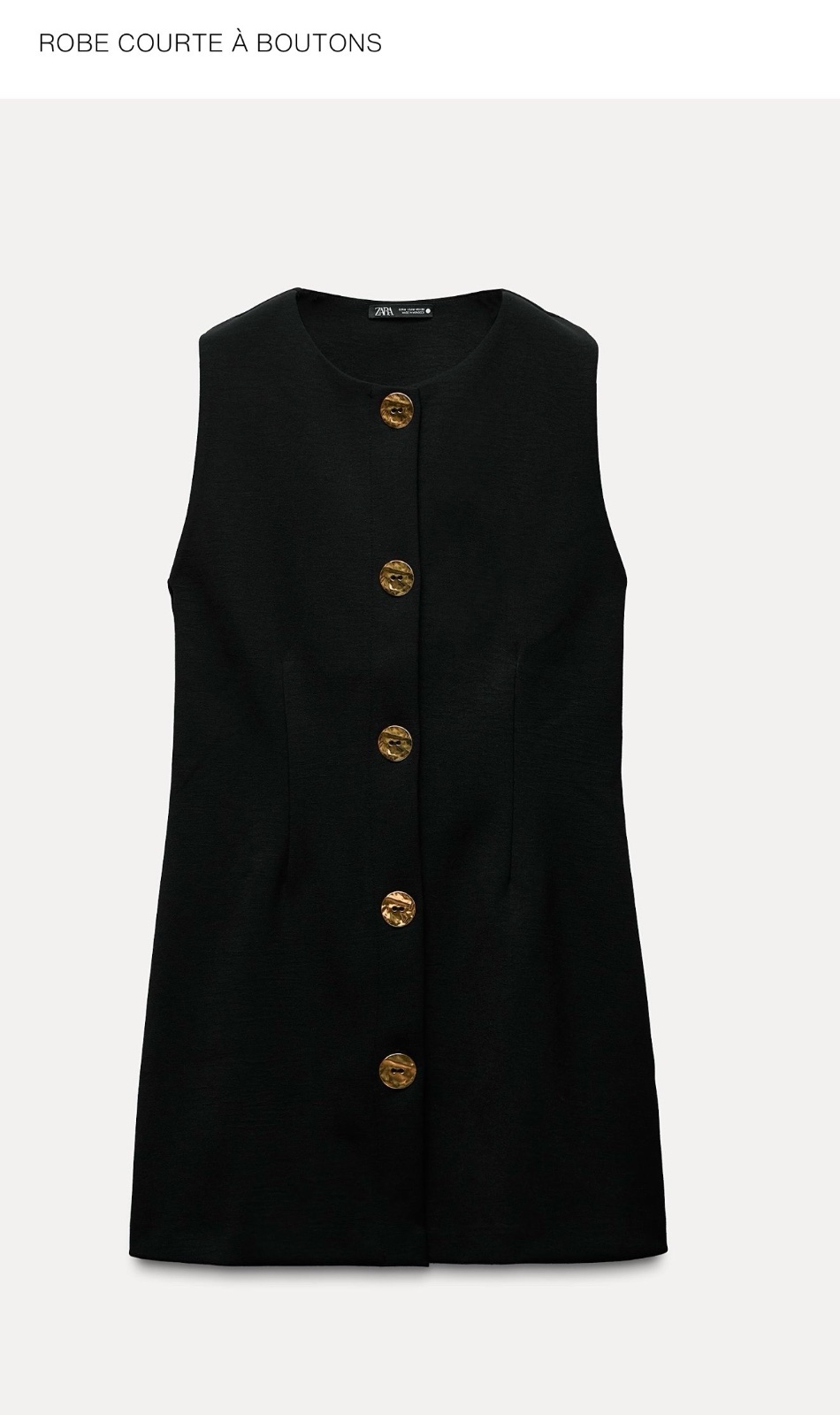 Robe zara courte a boutons taille L neuf