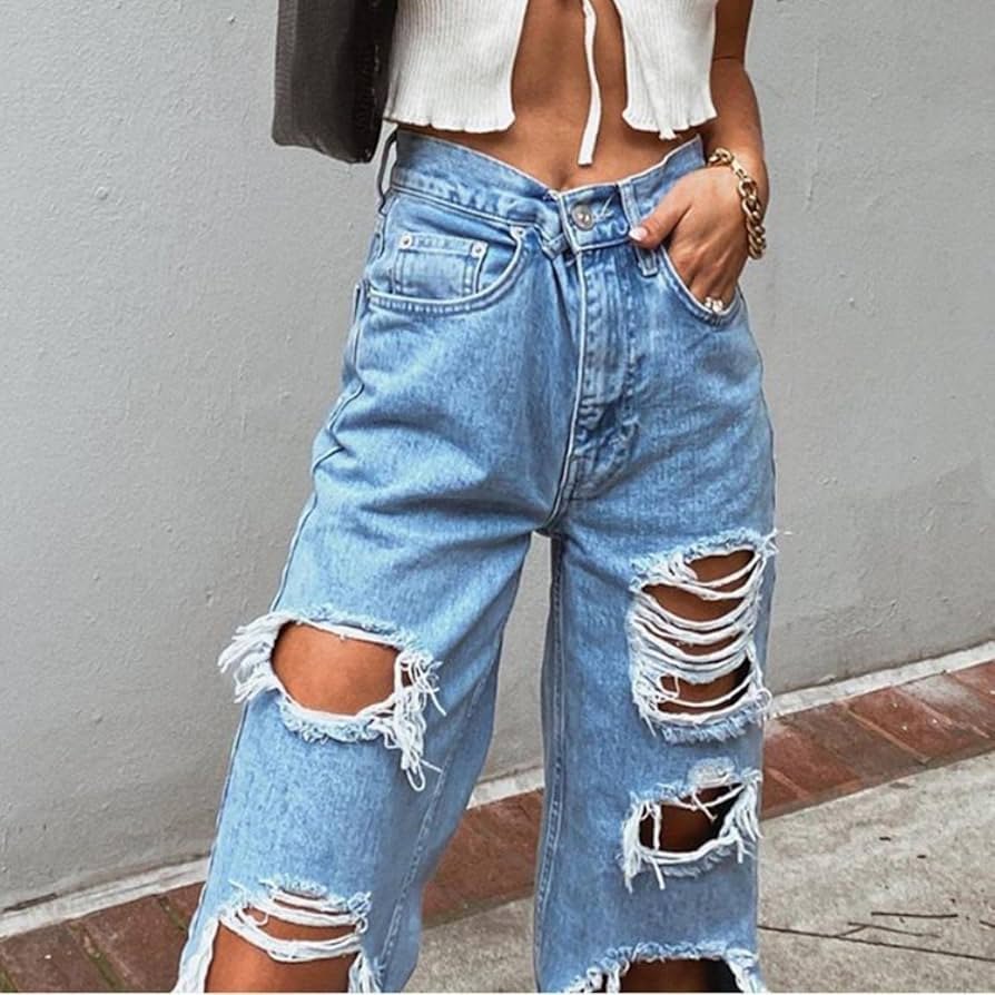 Ripped High Waisted Jeans