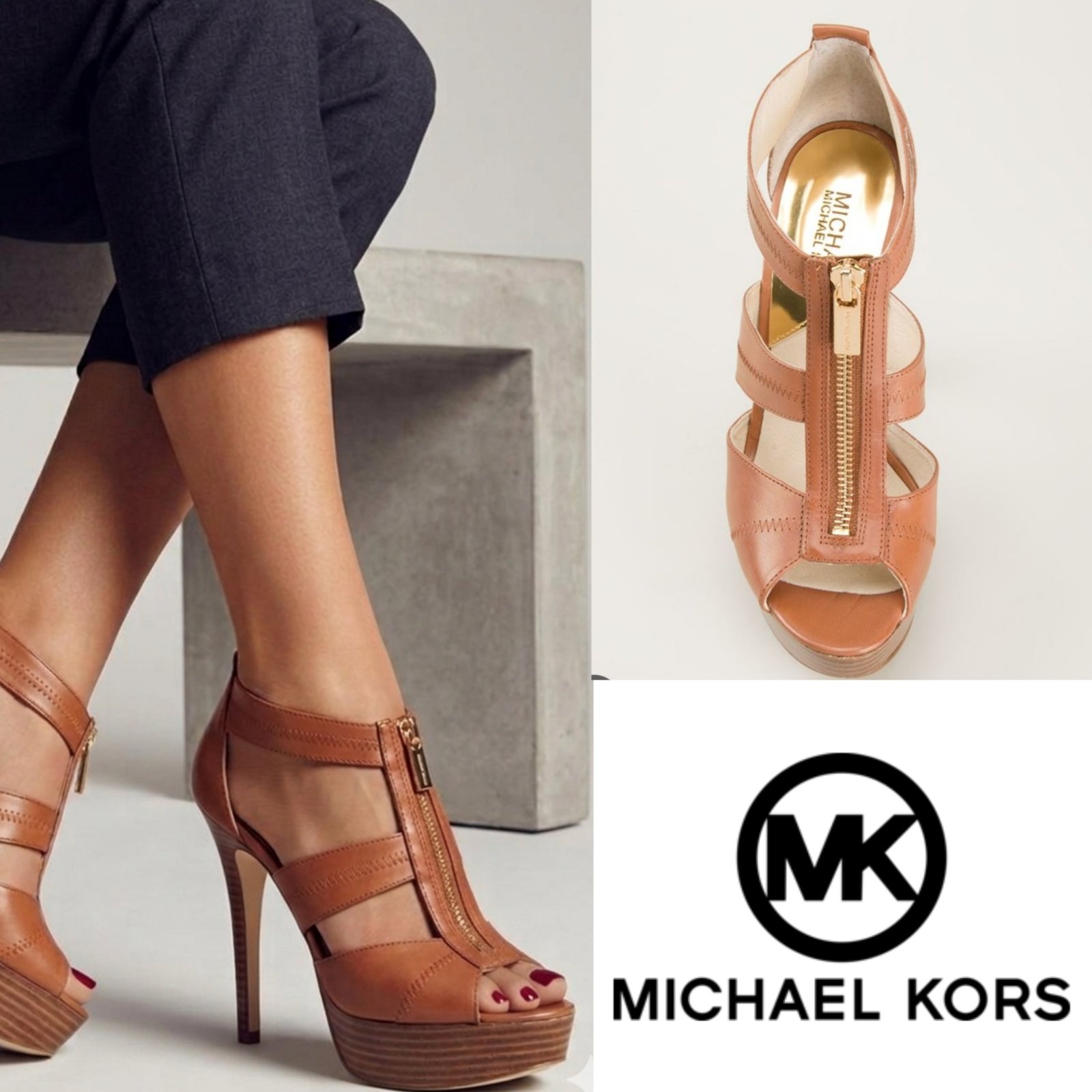 Sandales mk en cuir