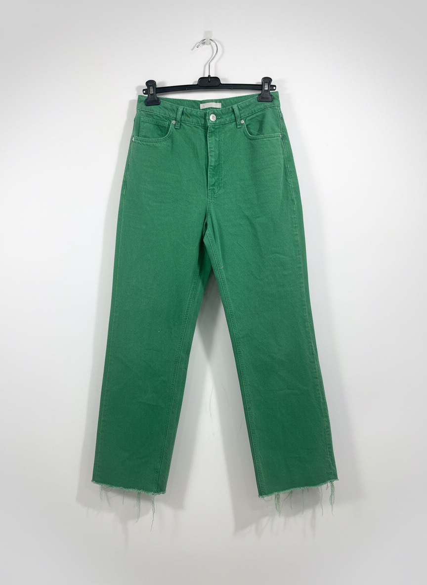 Pentalon large zara vert