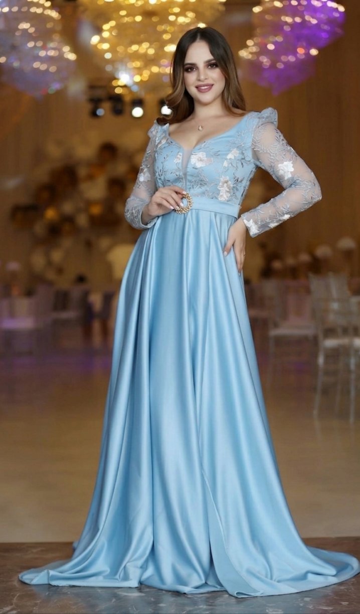 Robe soirée bleu ciel 
