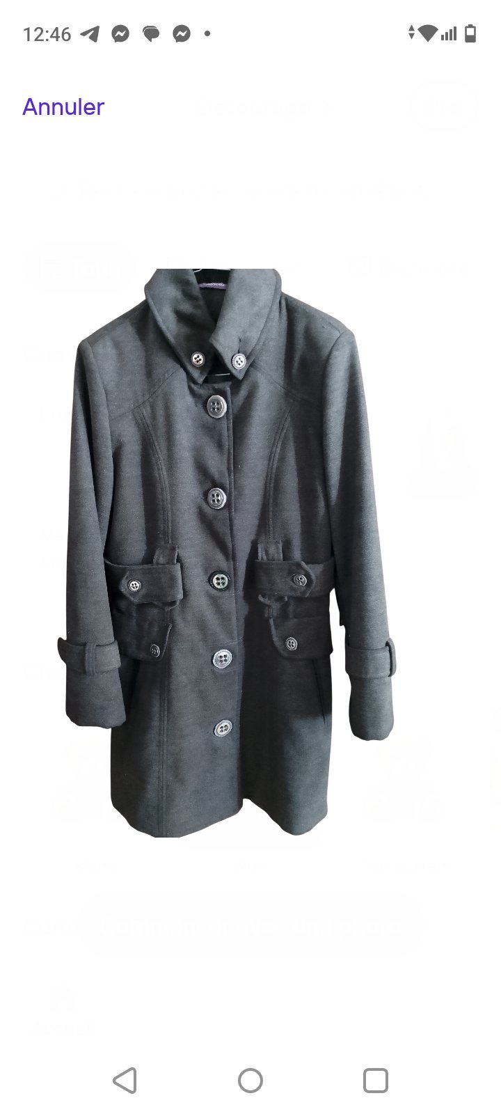 Manteau gris très très neuf avec un vrai cachemire 