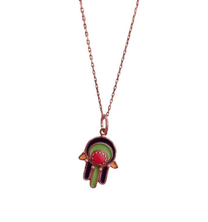 Collier argent 925avec pierre corail 🧿🪬