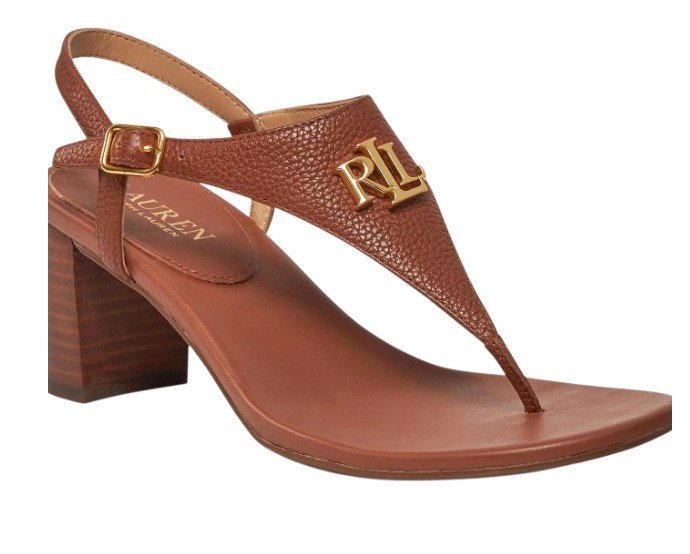 💜Sandales Lauren Ralph Lauren Westcott en cuir marron 