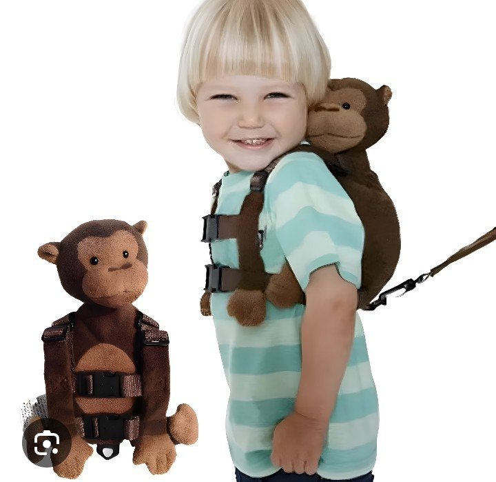 Harnais de sécurité pour enfant avec sac à dos motif singe