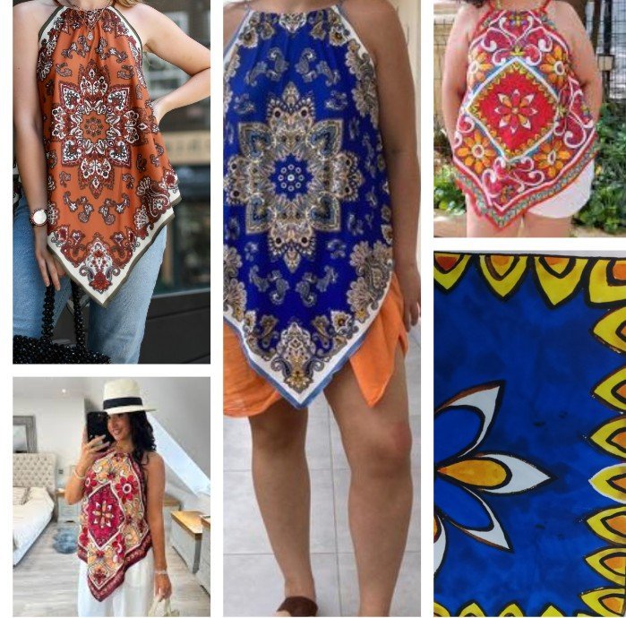 Top dos-nu style foulard imprimé 