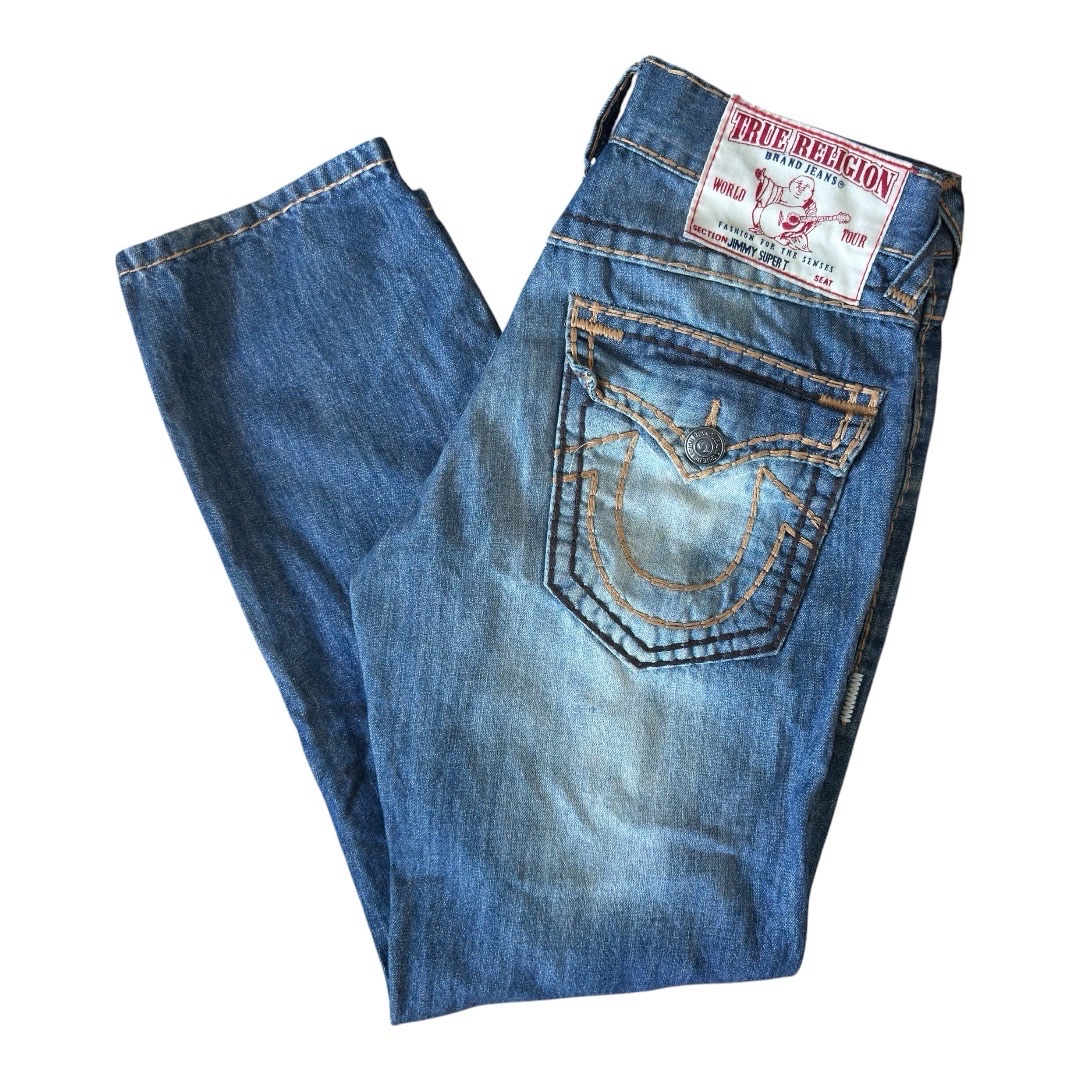 True Religion Distressed Blue Denim Jeans
