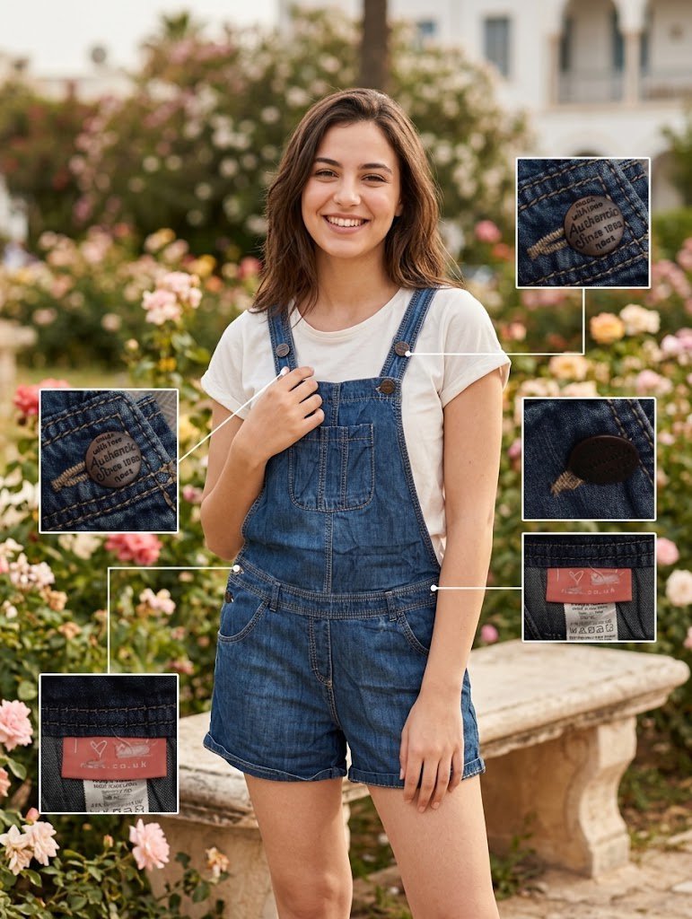 Next Girls' Denim Dungaree Shorts