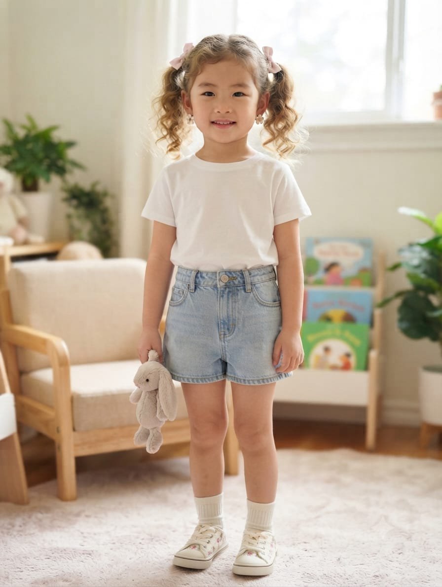 Fraci Bimbo Classic White Cotton Kids T-Shirt (Age 3-4 Years / 102-110 cm)