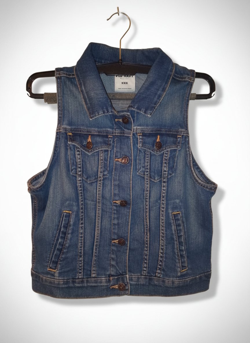 Blue denim vest
