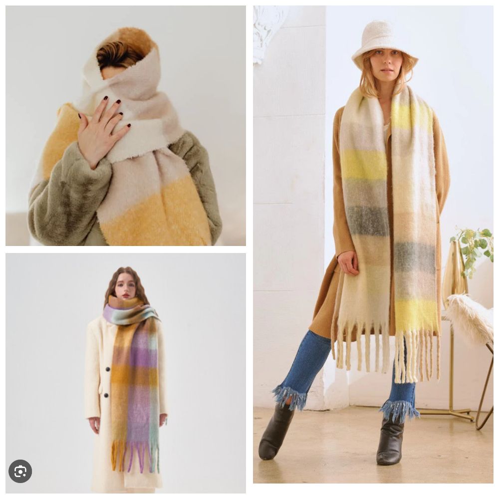 Châle jaune et beige épais comme neuf ❤️ 
