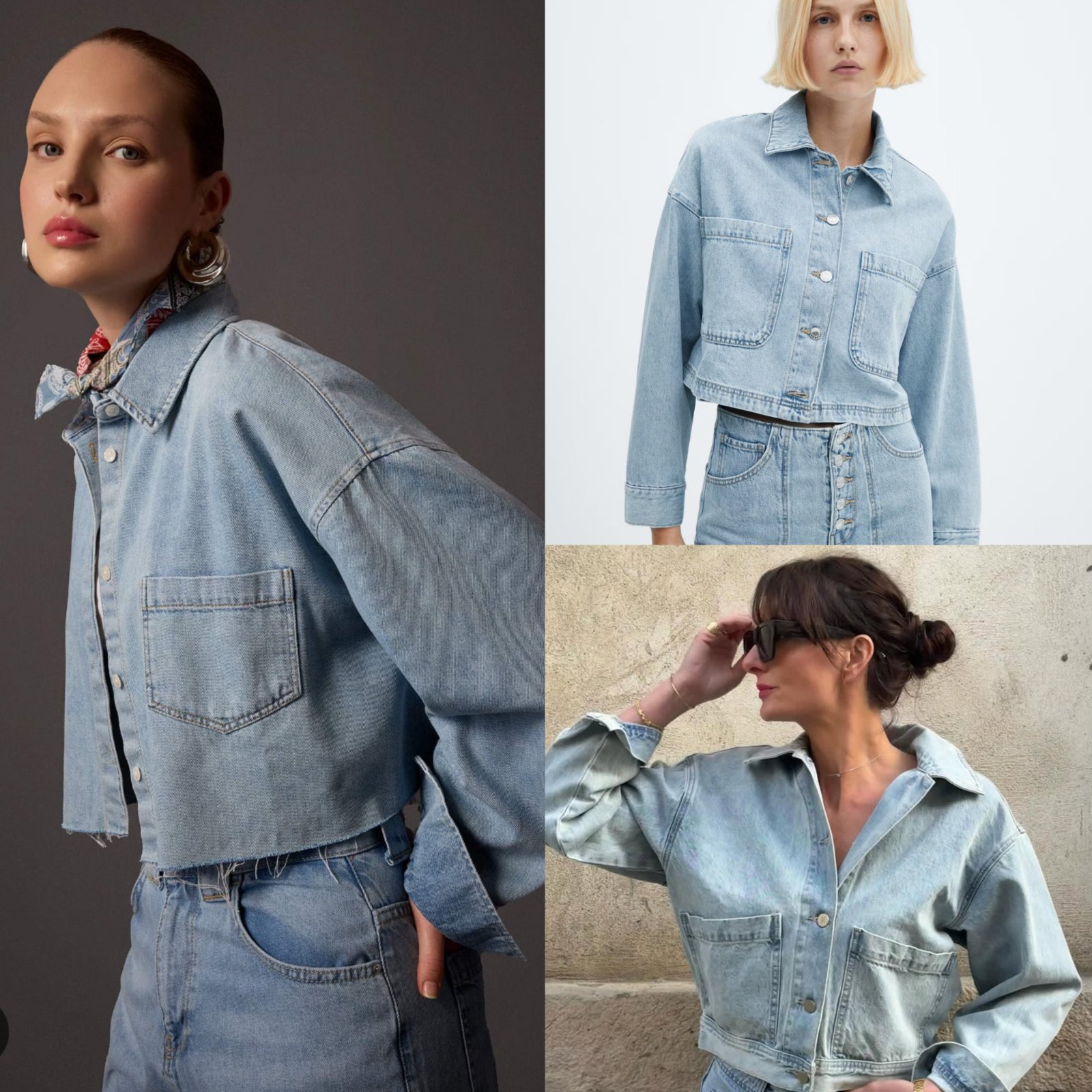 Chemise cropped en jeans 💯 cotton 🩵