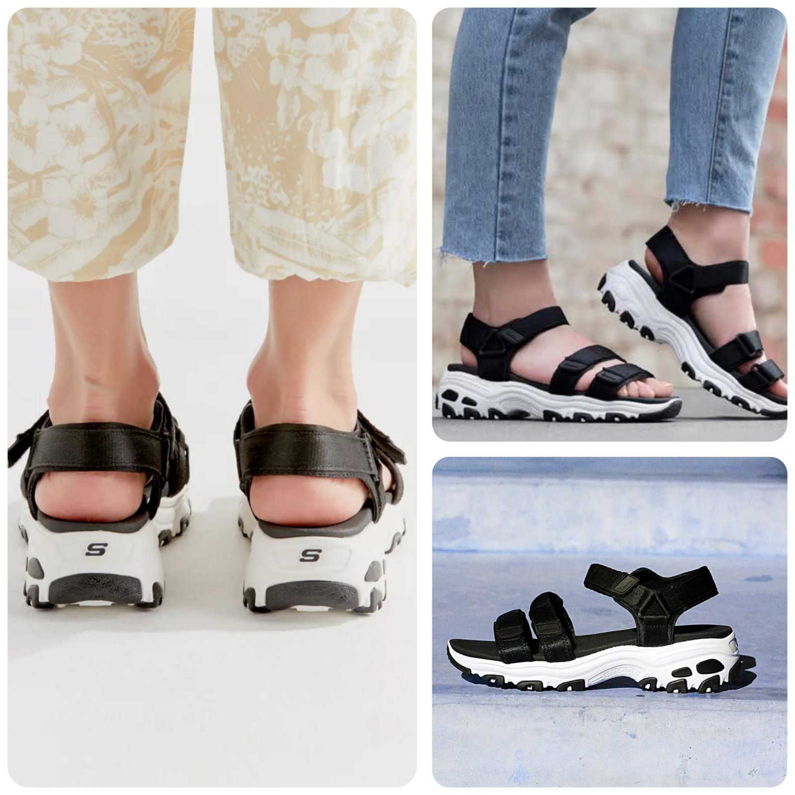 Sandale femme Skechers Authentique 🤍🖤🤍