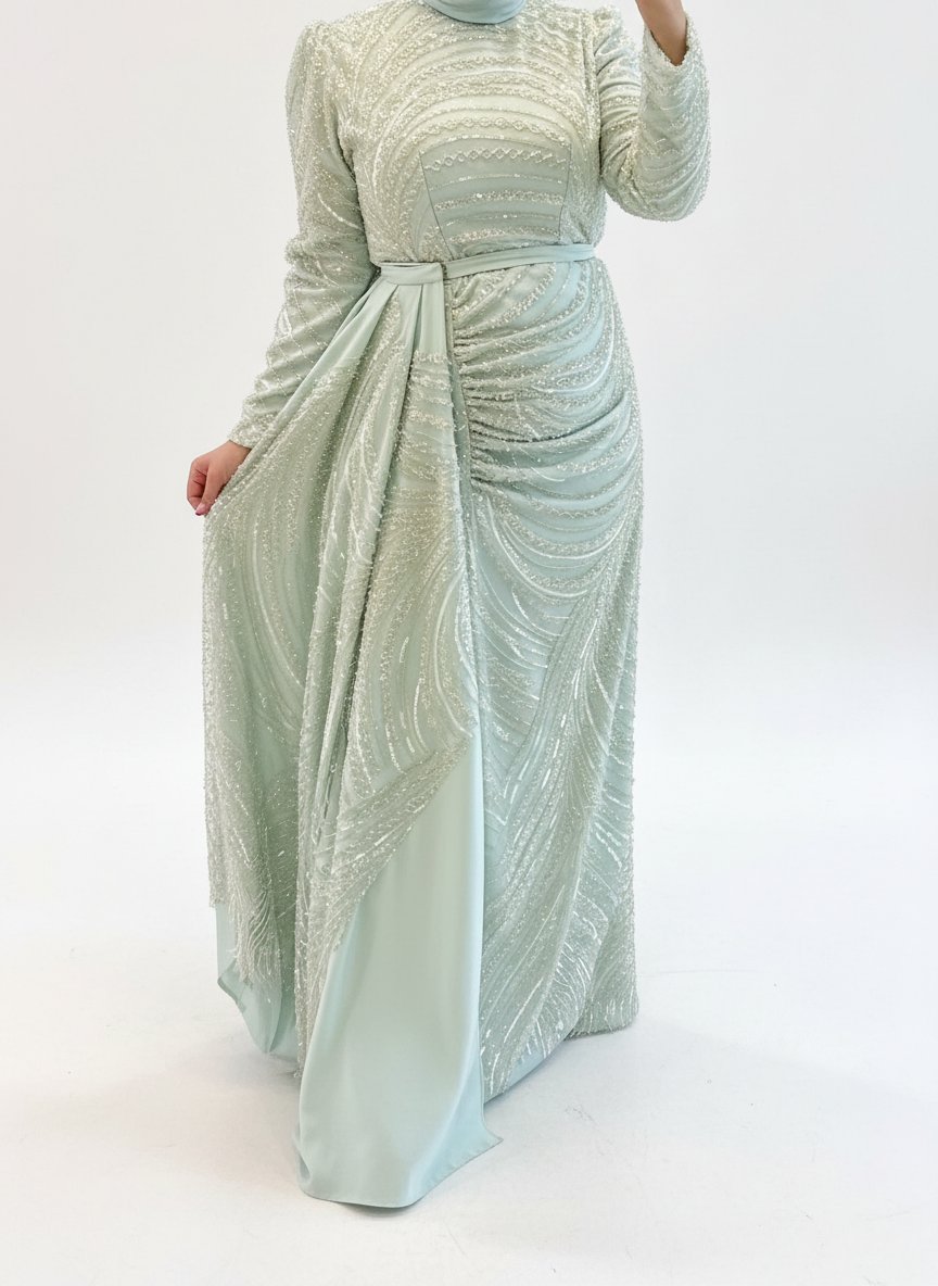 Robe soirée femme voilée 
