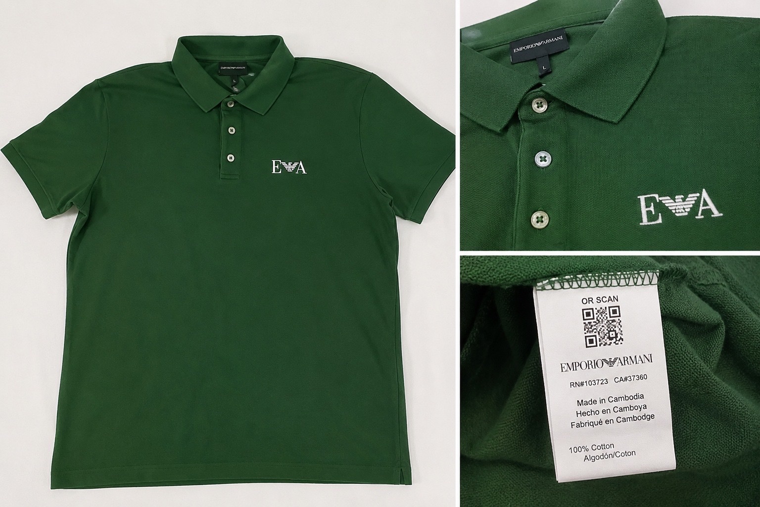 Emporio Armani EA7 Men’s Green Polo Shirt – Size M