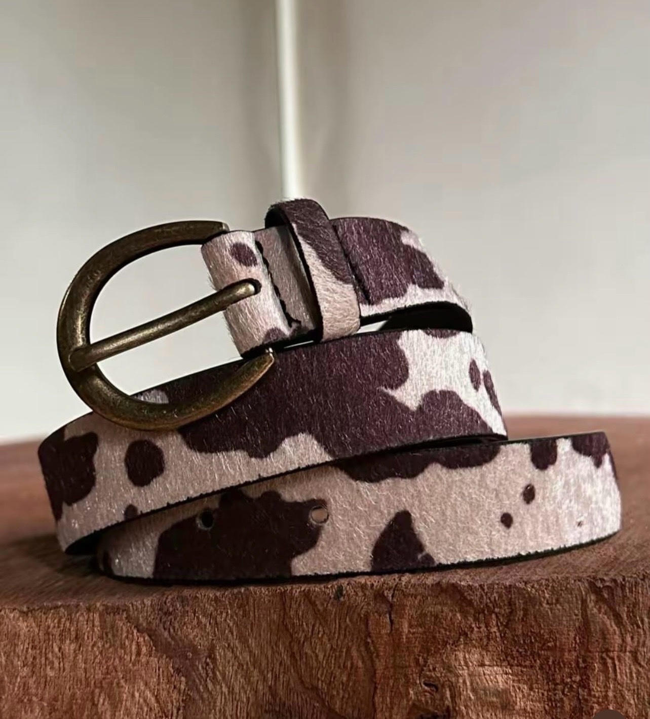 Boho cow pront belt