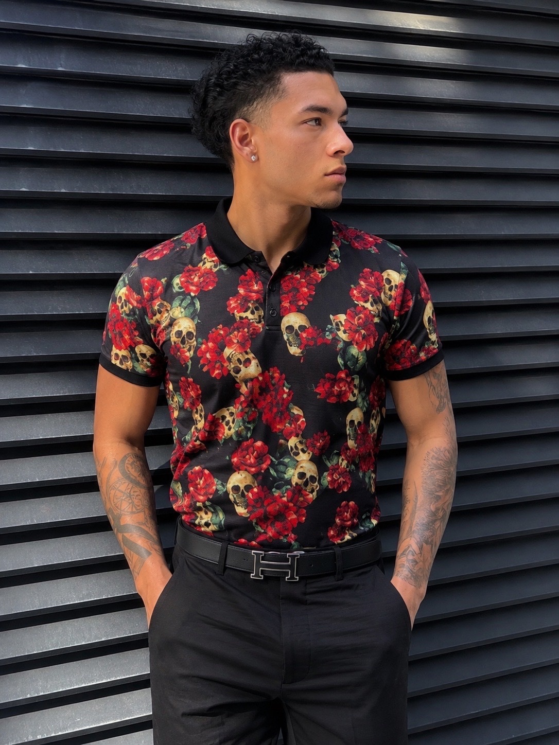 T-shirt skull flower 