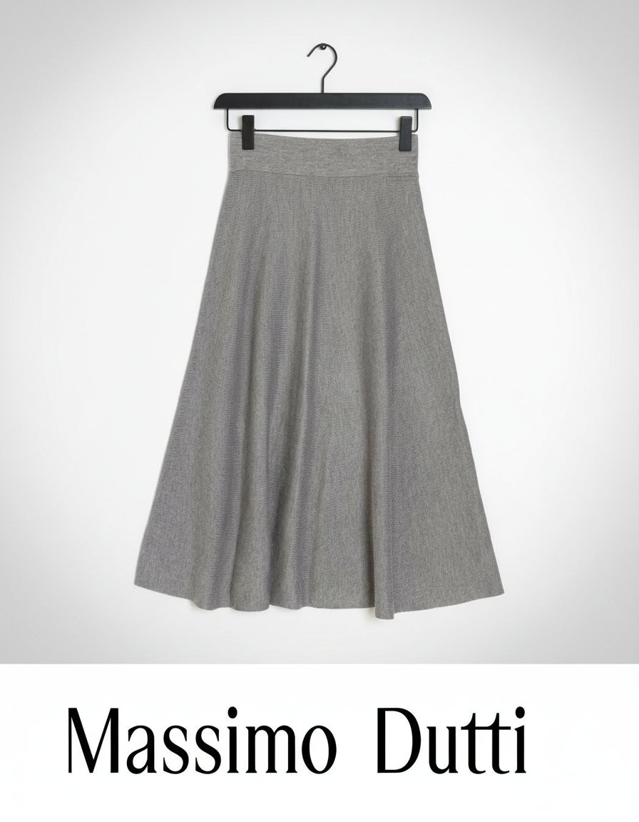 Jolie jupe grise en maille de chez Massimo Dutti 