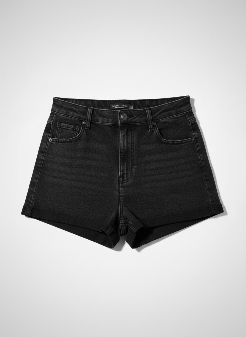 Short en jean - black - BERSHKA