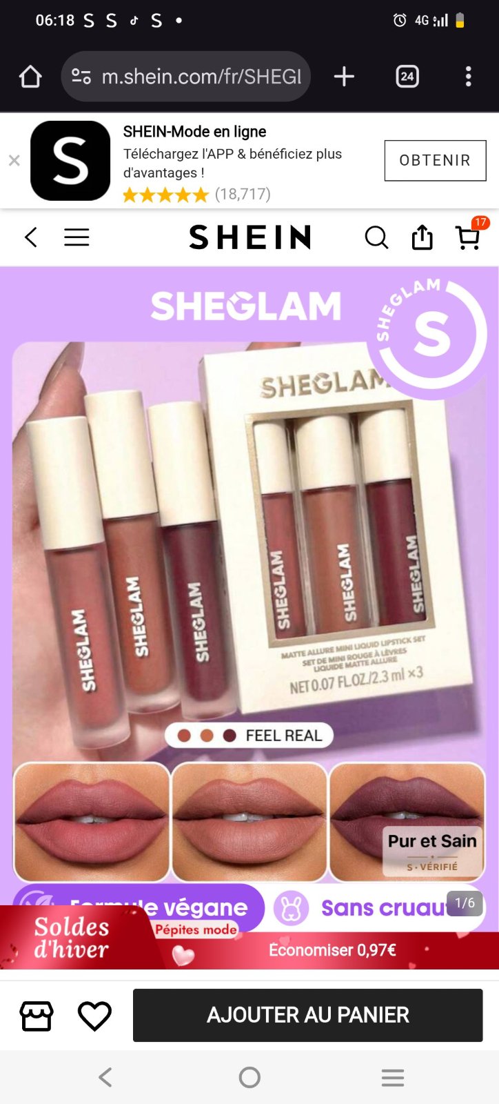 3 brillant à levres matte sheglam