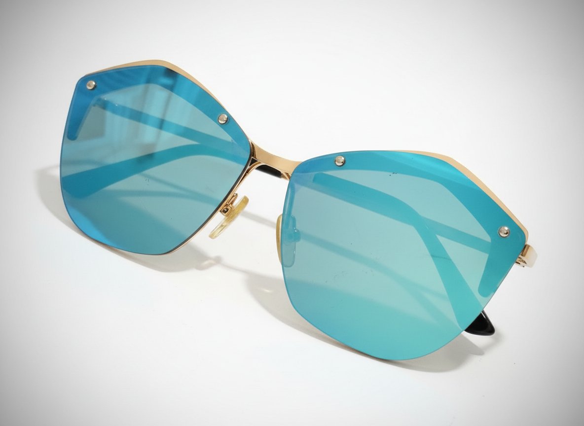 Lunettes de soleil miroir bleu
