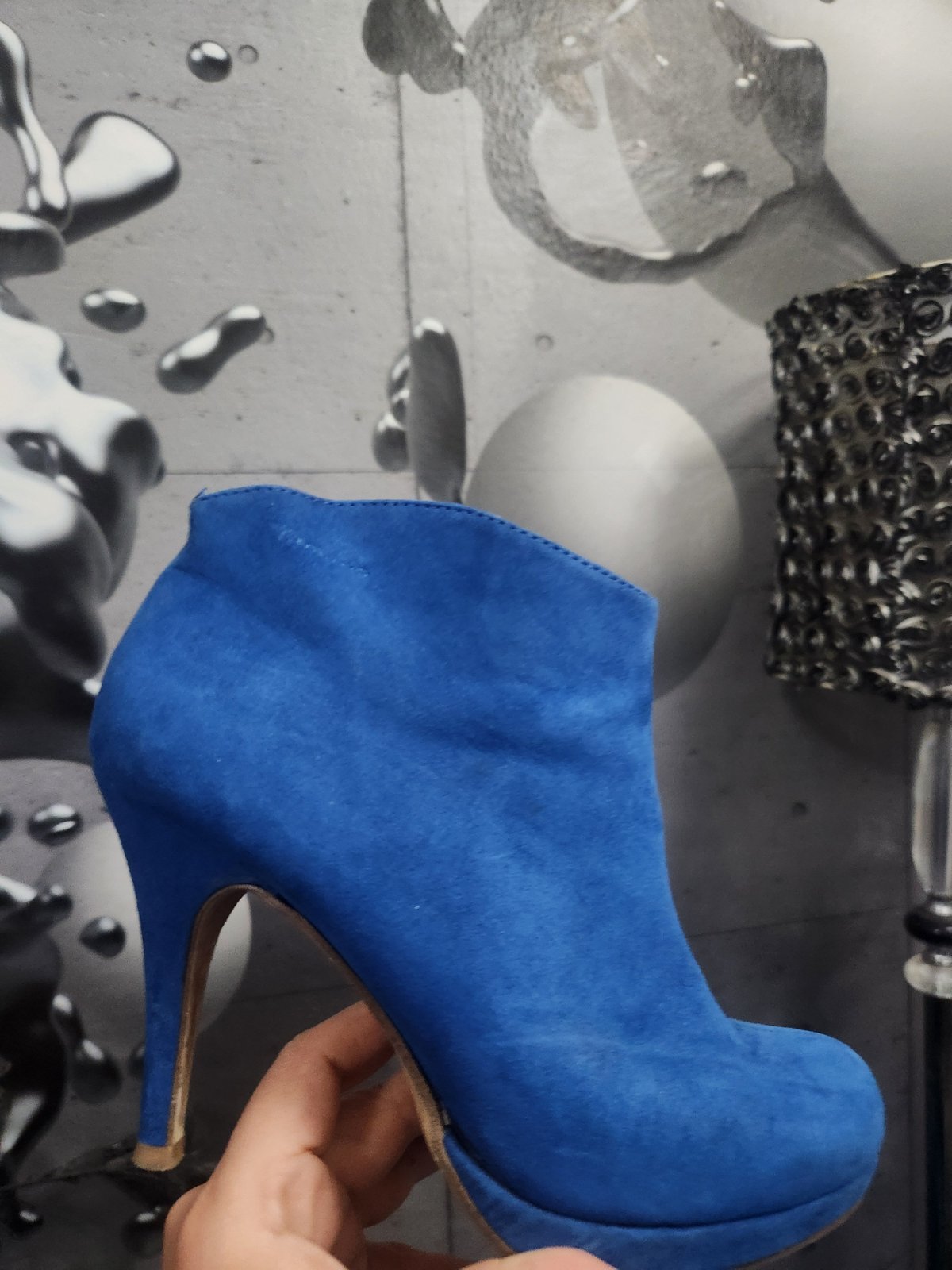 Bottines bleu daim