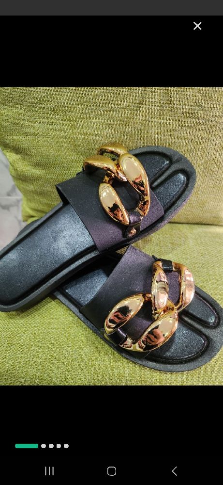 Mule en cuir boucle inoxydables 