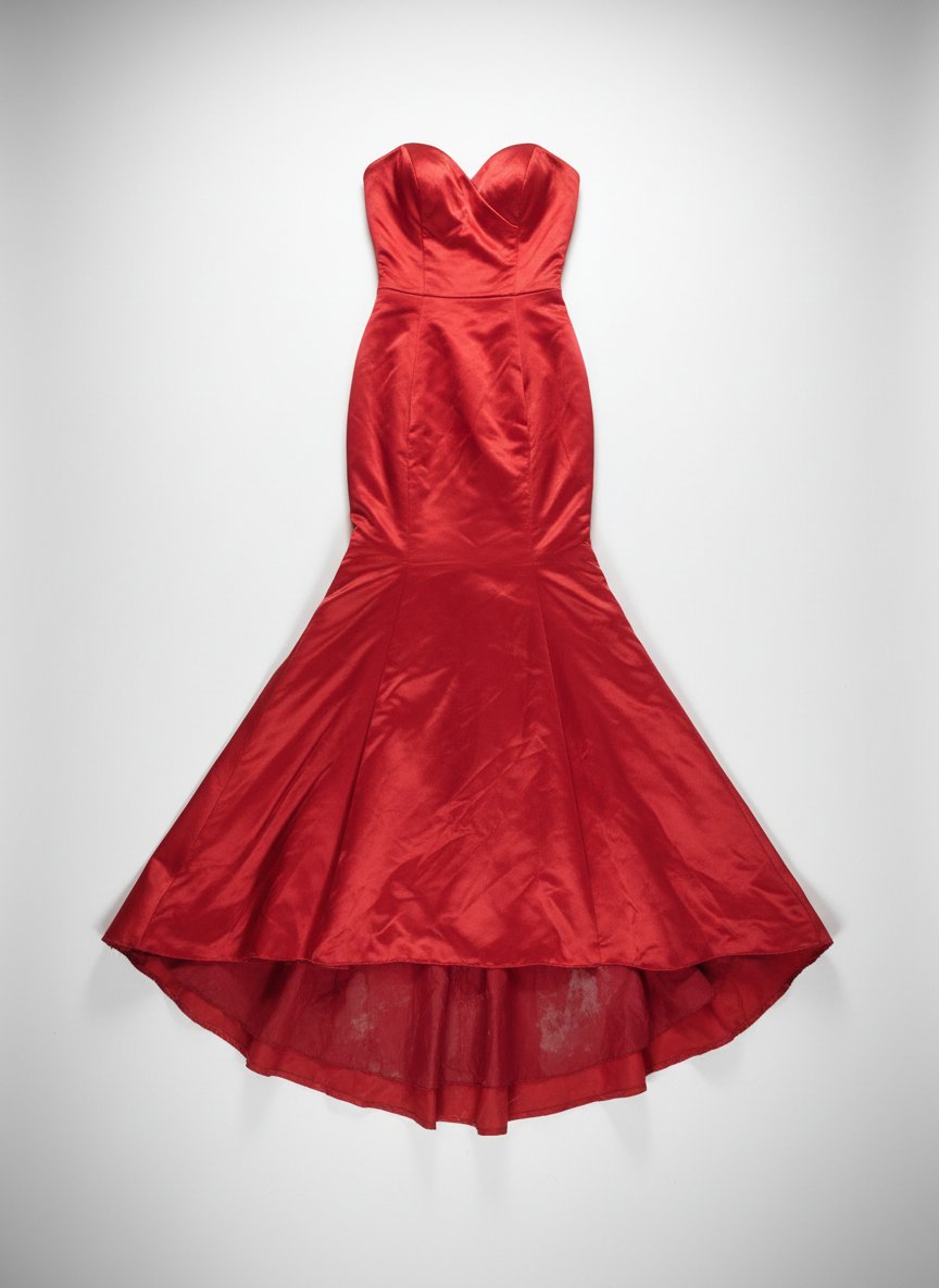 Robe soirée satin rouge