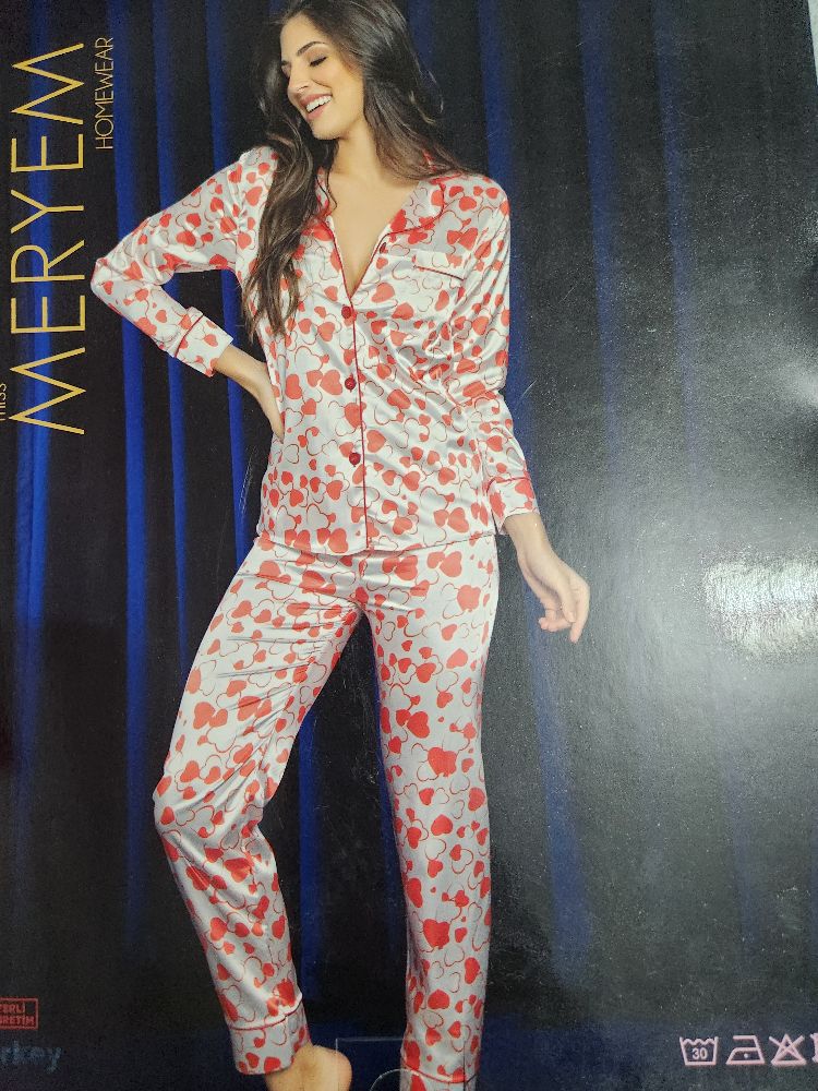 Pyjama satin coeur 