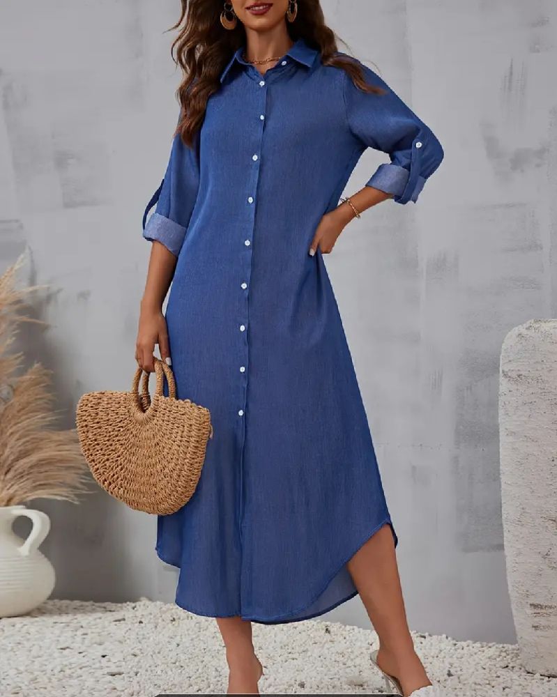 Robe chemise en djean 