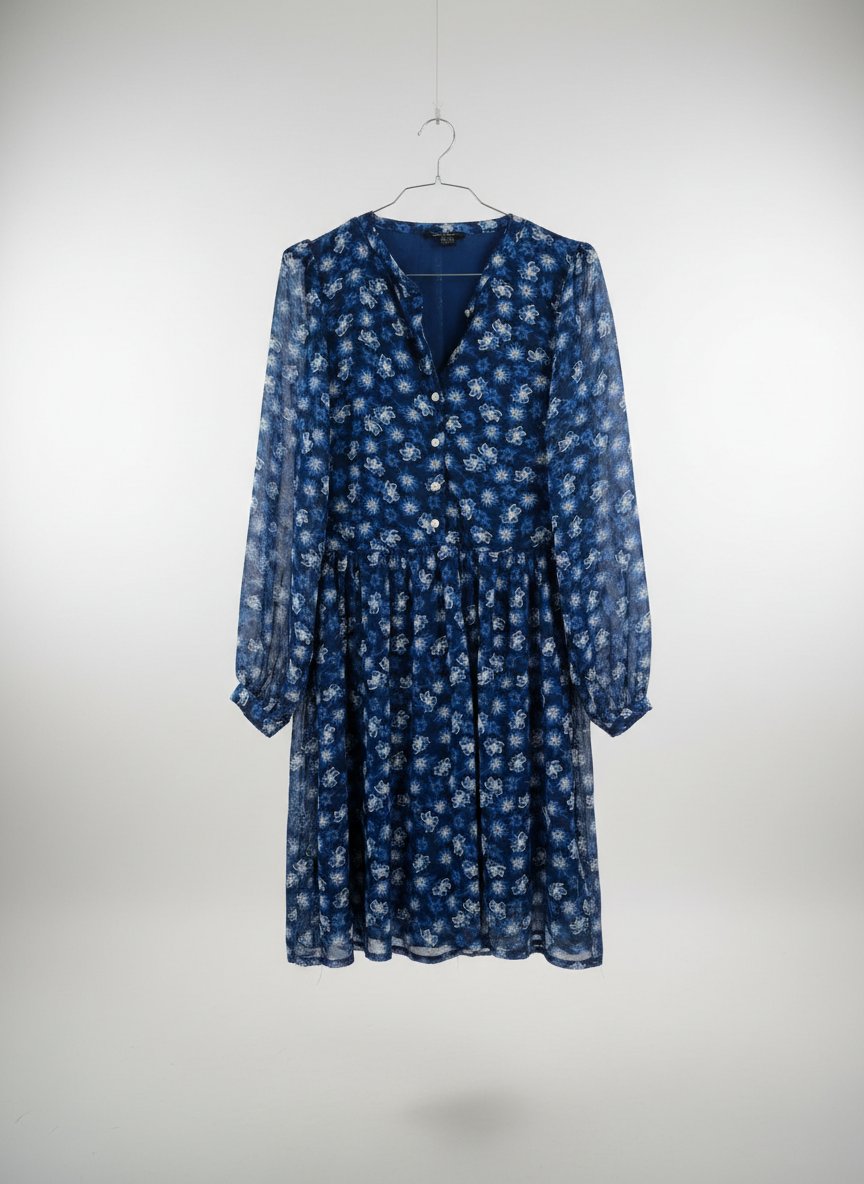 ✨ Robe fluide à fleurs bleues ✨