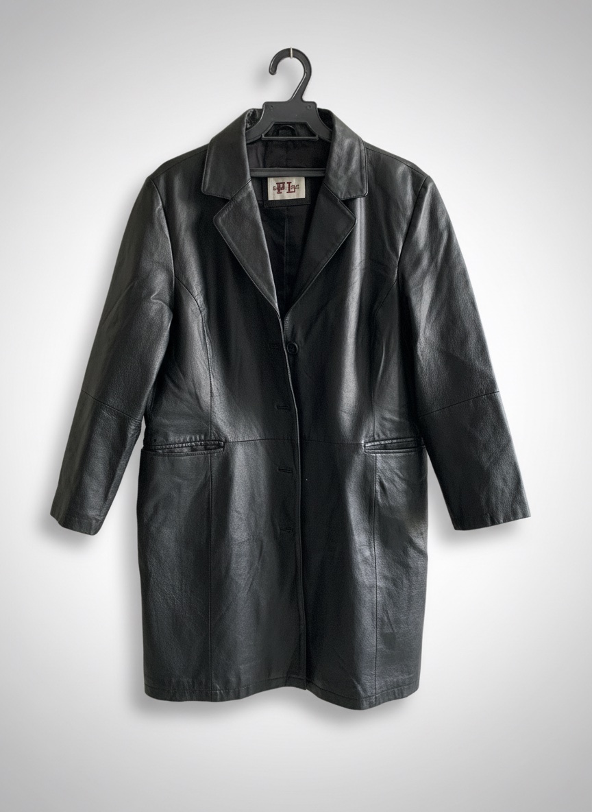 Manteau en cuir noir