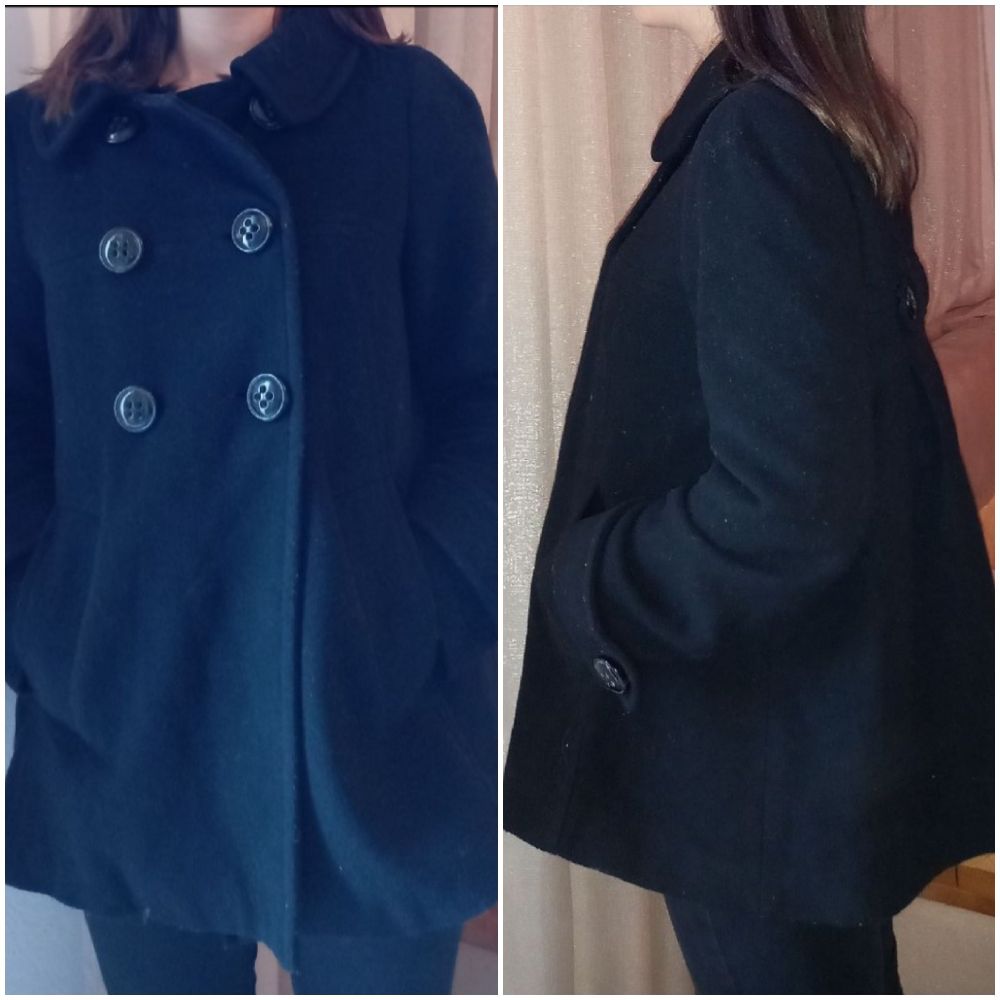 Très chic manteau marque zara basic taille L noir  menek lih achab barcha