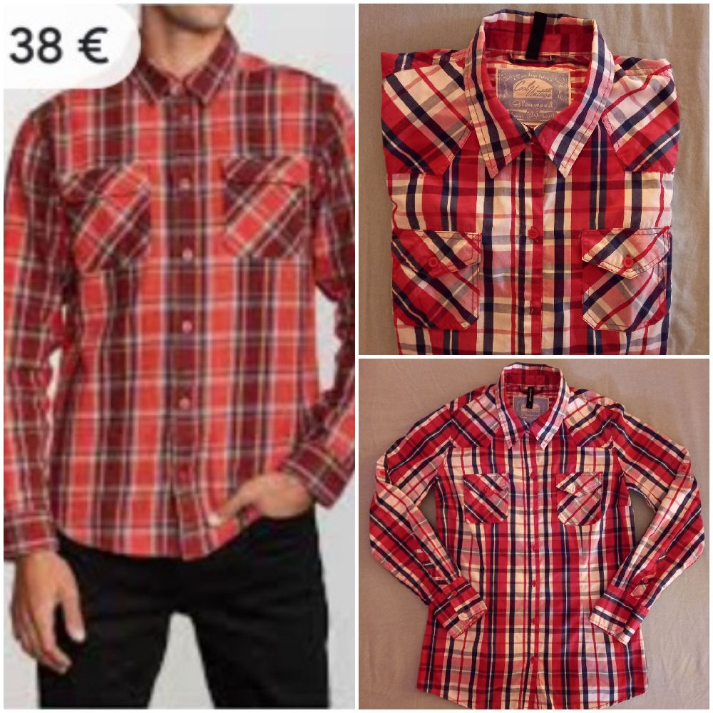 Chemise rouge à caro neuf son étiquette taille L